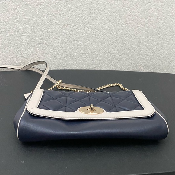 COACH Ruby Midnight Navy/Chalk Quilted Leather Shoulder Crossbody Bag - Picture 8 of 16